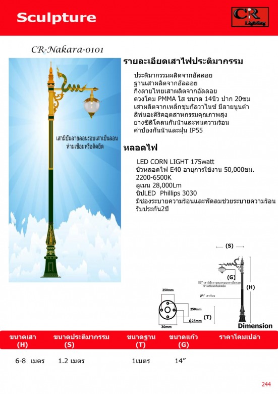 เสาไฟพญานาค 8 เมตร