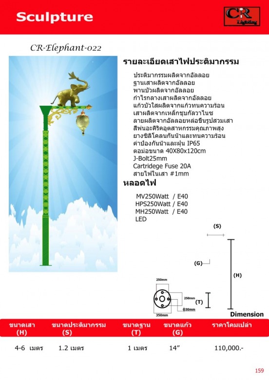 โรงงานเสาไฟติดถนนช้าง